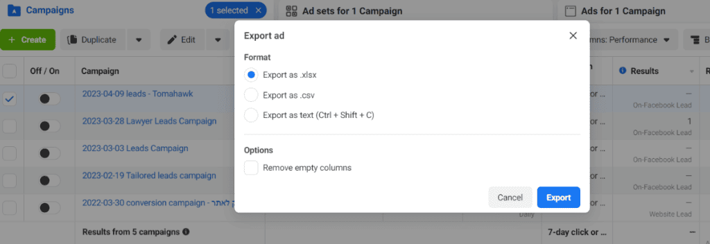 import and export save as